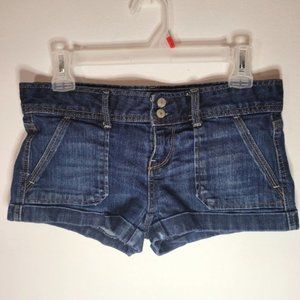 Aeropostale Mid Rise Rolled Hem Denim Jean Shorts 5/6